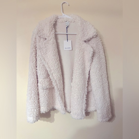 Ellison Jackets & Blazers - Dressy Fuzzy Cream Open Jacket